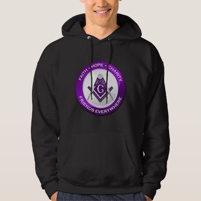 Masonic Men's Hoodie Purple (Framsida)