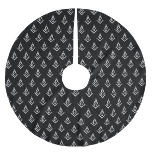 Masonic mönster (svarten) julgransmatta borstad polyester