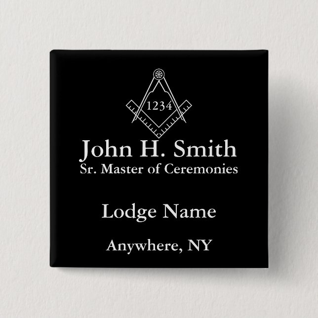 Masonic Nametag Knapp (Framsida)
