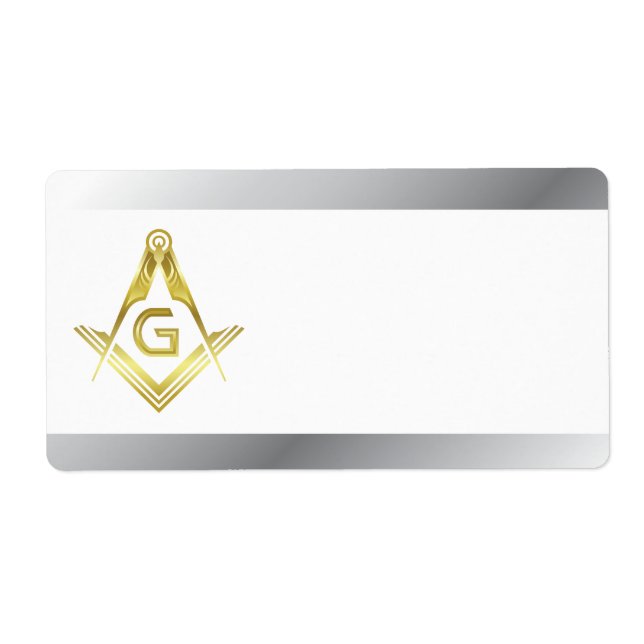 Masonic Namn bricka-stickrar och etiketter Fraktsedel (Framsidan)