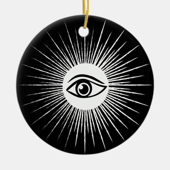 Masonic öga julgransprydnad keramik (Framsidan)