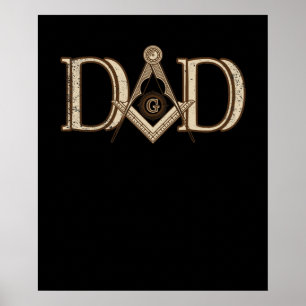 Masonic Pappa Fars dag Gift Freemason Poster