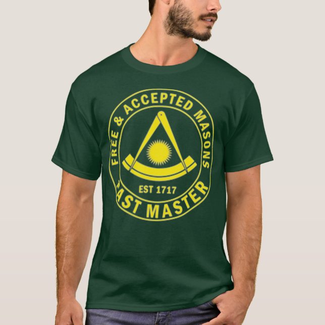 Masonic Past Master F AM Quadrant Compass T Shirt (Framsida)