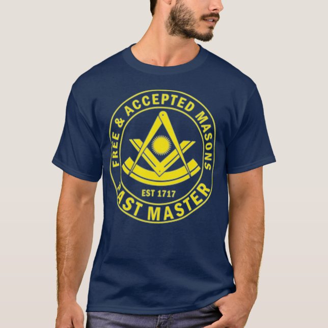 Masonic Past Master F AM Square Compass T Shirt (Framsida)