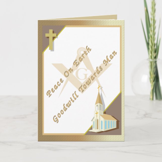 Masonic Peace on Earth Helgkort (Framsida)