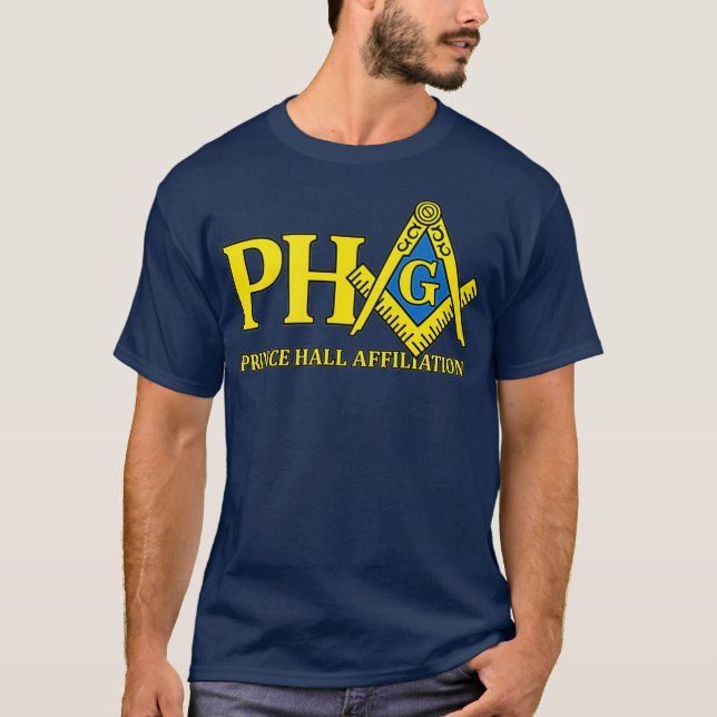 Masonic PHA Prince Hall Affiliation Freemason T Shirt (Framsida)