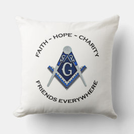 Masonic Pillow Blue Clean Kudde