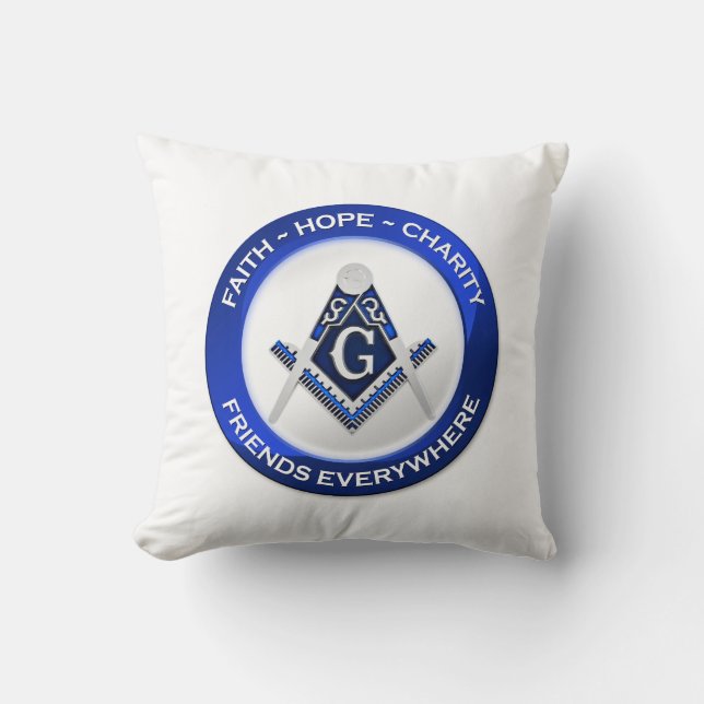 Masonic Pillow Blue Kudde (Framsida)