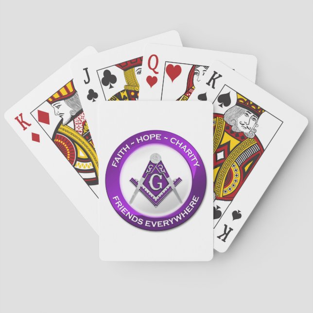Masonic Playing Cards Purple Casinokort (Baksidan)