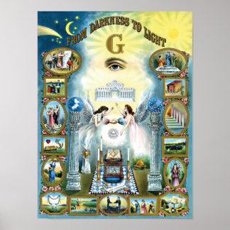 Masonic Poster från mörkret till Light Freemasonry