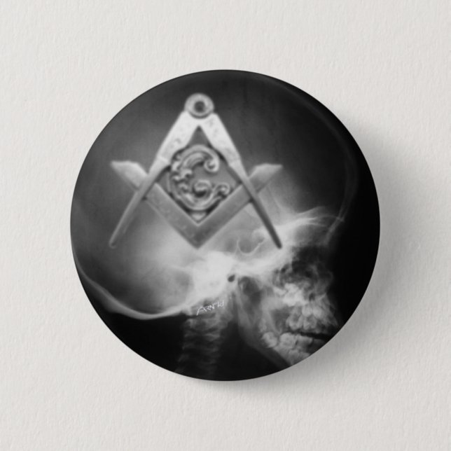 Masonic röntga den främmande skallen knapp (Framsida)