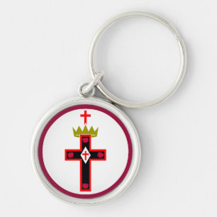 Masonic Rosicrucian samhälle Keychain Rund Silverfärgad Nyckelring