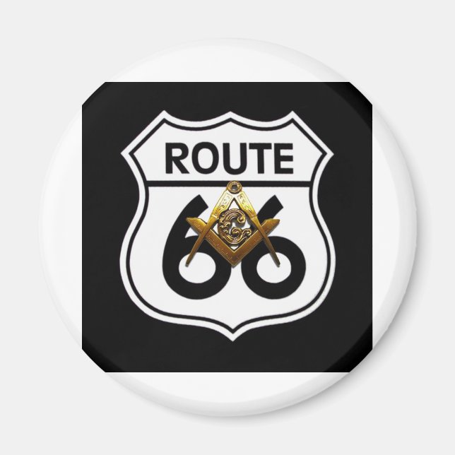 Masonic Route 66 Shield Magnet (Framsidan)