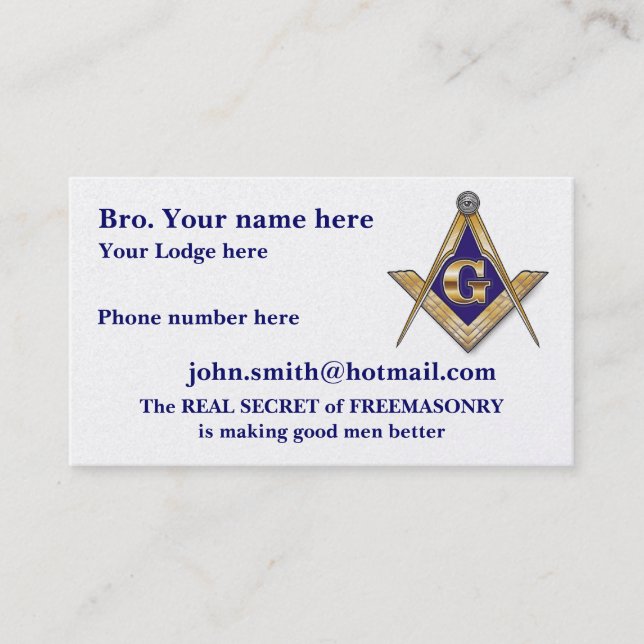 MASONIC/SHRINERS-EMBLEM VISITKORT (Framsida)