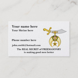 MASONIC/SHRINERS-EMBLEM VISITKORT
