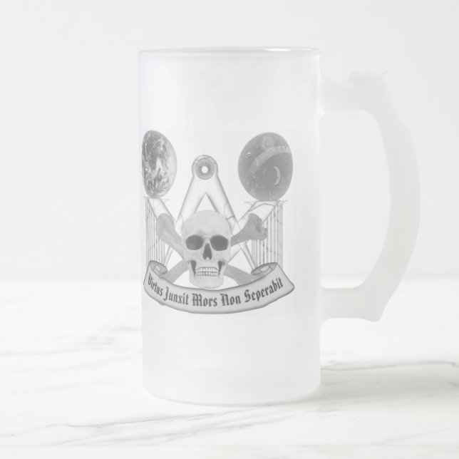 Masonic skalle och Crossbones Frostat Ölglas (Höger)