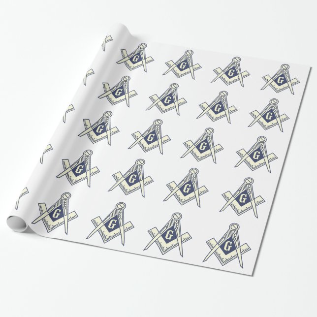 Masonic slående in papper för vit presentpapper (Utrullad)