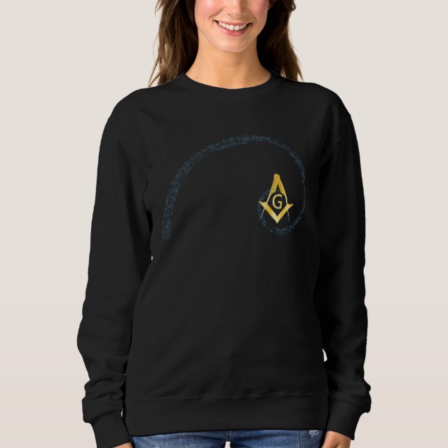 Masonic  Square & Compass Fibonacci Spiral T Shirt (Framsida)