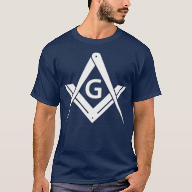 Masonic Square Compass Freemason T Shirt (Framsida)
