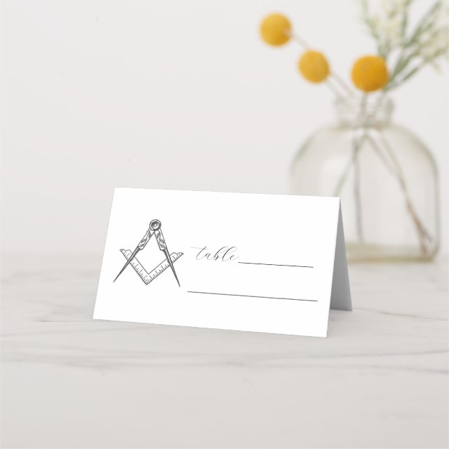 Masonic Square och Compass Freemasonry Placeringskort (Framsida)