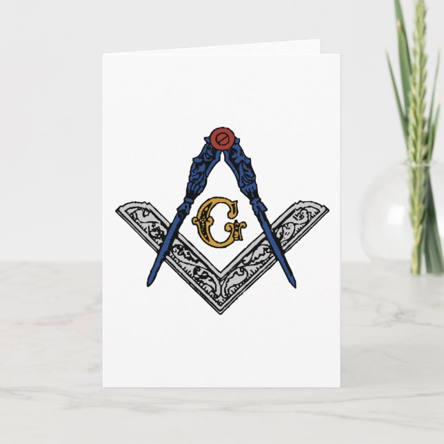 Masonic Square och Compass Kort (Framsida)