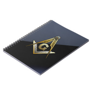Masonic Square och ComPassar Anteckningsbok Med Spiral