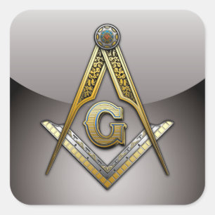 Masonic Square och ComPassar Fyrkantigt Klistermärke
