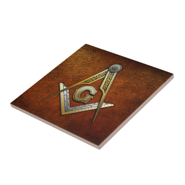 Masonic Square och ComPassar Kakelplatta (Sidan)
