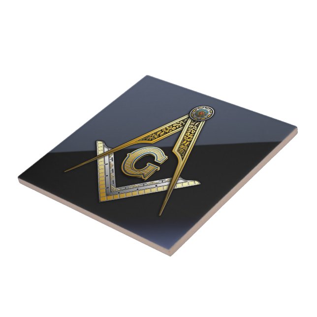 Masonic Square och ComPassar Kakelplatta (Sidan)