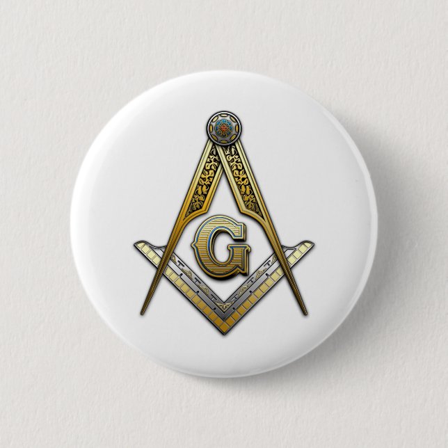 Masonic Square och ComPassar Knapp (Framsida)