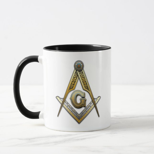 Masonic Square och ComPassar Mugg (Vänster)