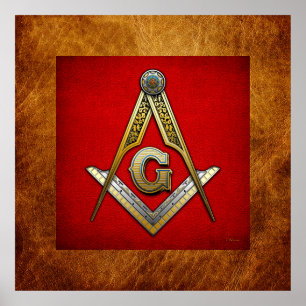 Masonic Square och ComPassar Poster