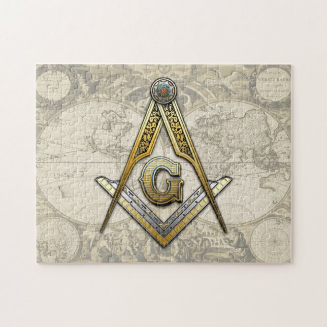 Masonic Square och ComPassar Pussel (Horisontell)