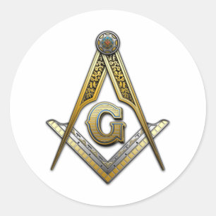 Masonic Square och ComPassar Runt Klistermärke
