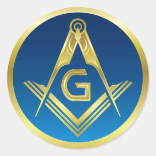 Masonic Stickers   Freemason Square och Compass Runt Klistermärke