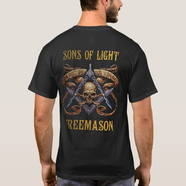 Masonic Store Freemason - SONS OF LIGHT Kristus T Shirt (Baksida)