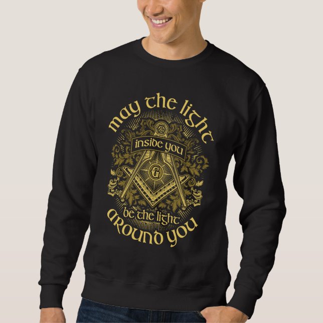 Masonic Sweatshirt med Compass & Square Graphic (Framsida)