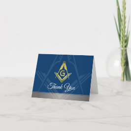 Masonic - tackkort | Flodblå Guld Freemason