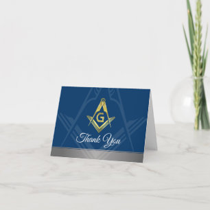 Masonic - tackkort Flodblå Guld Freemason