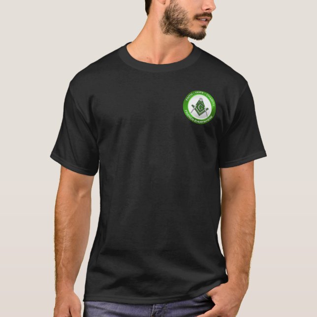 Masonic Tee Shirt Green (Framsida)