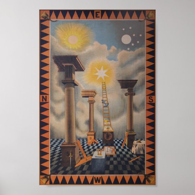 Masonic Tracing Board - Entered Lärce Poster (Framsidan)