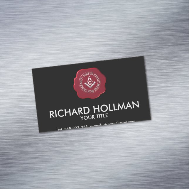 Masonic vax säl visitkortmagnet (In Situ)