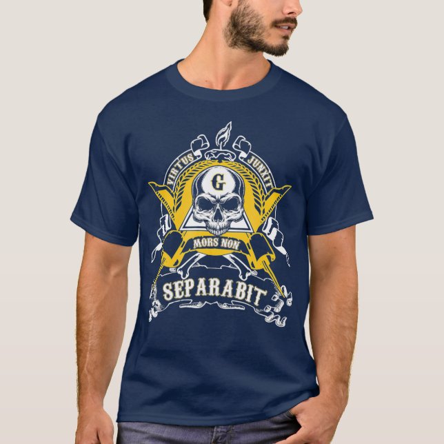 Masonic Virtus Junxit Mors Non Separabit Far T Shirt (Framsida)