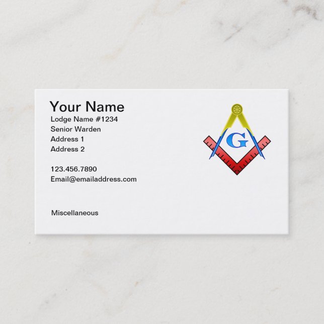 Masonic visitkort 1 (Framsida)