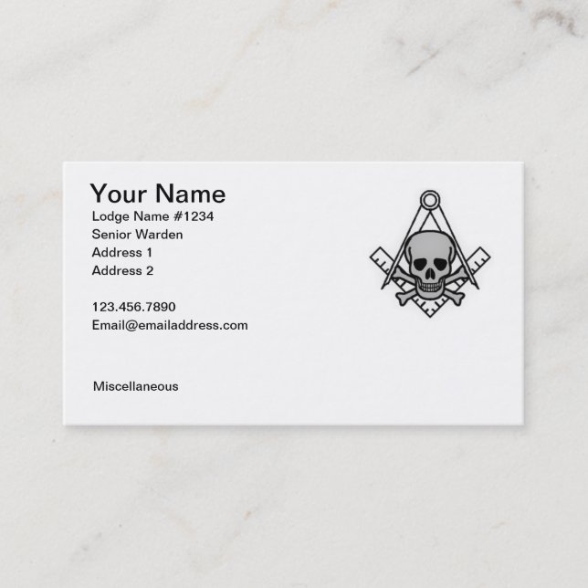 Masonic visitkort 1 (Framsida)
