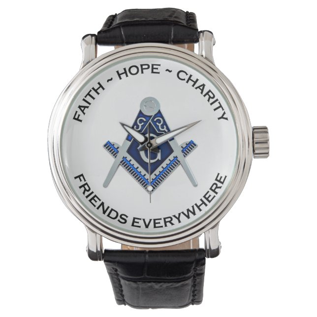 Masonic Watch Blue Armbandsur (Framsida)