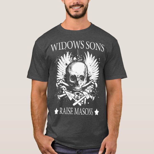 Masonic Widows Son Raise Masons Skull Far T Shirt (Framsida)