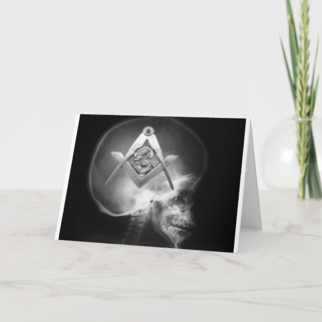 Masonic X-Ray Alien Skull Kort (Framsida)