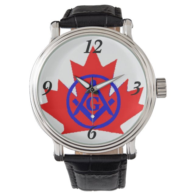Masonic's Kanada Anpassad Emblem Armbandsur (Framsida)