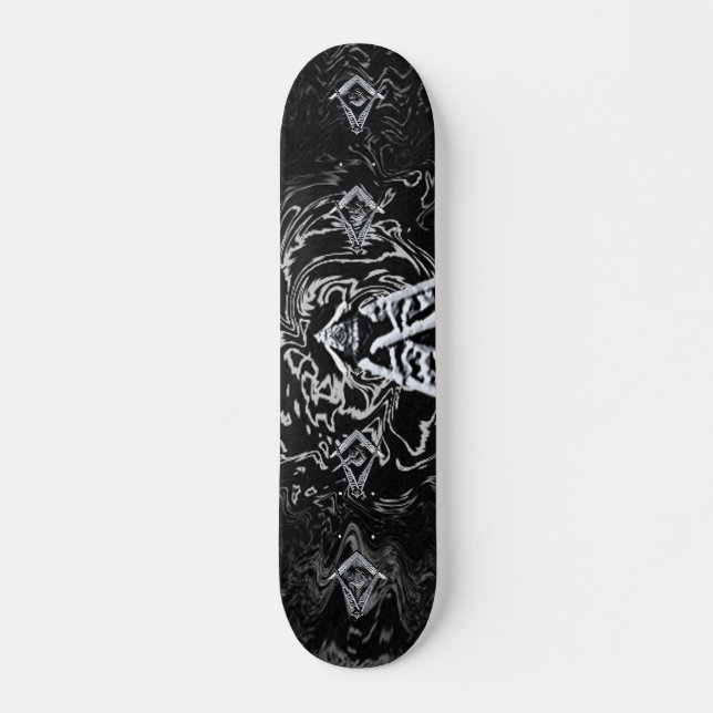 Masoniska minnen (silverfärgad) skateboard bräda 19,5 cm (Framsida)